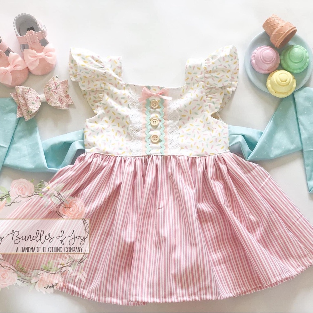 Bitty Bundles of Joy Sprinkles Ice Cream Dress 3T Boutique Small Shop